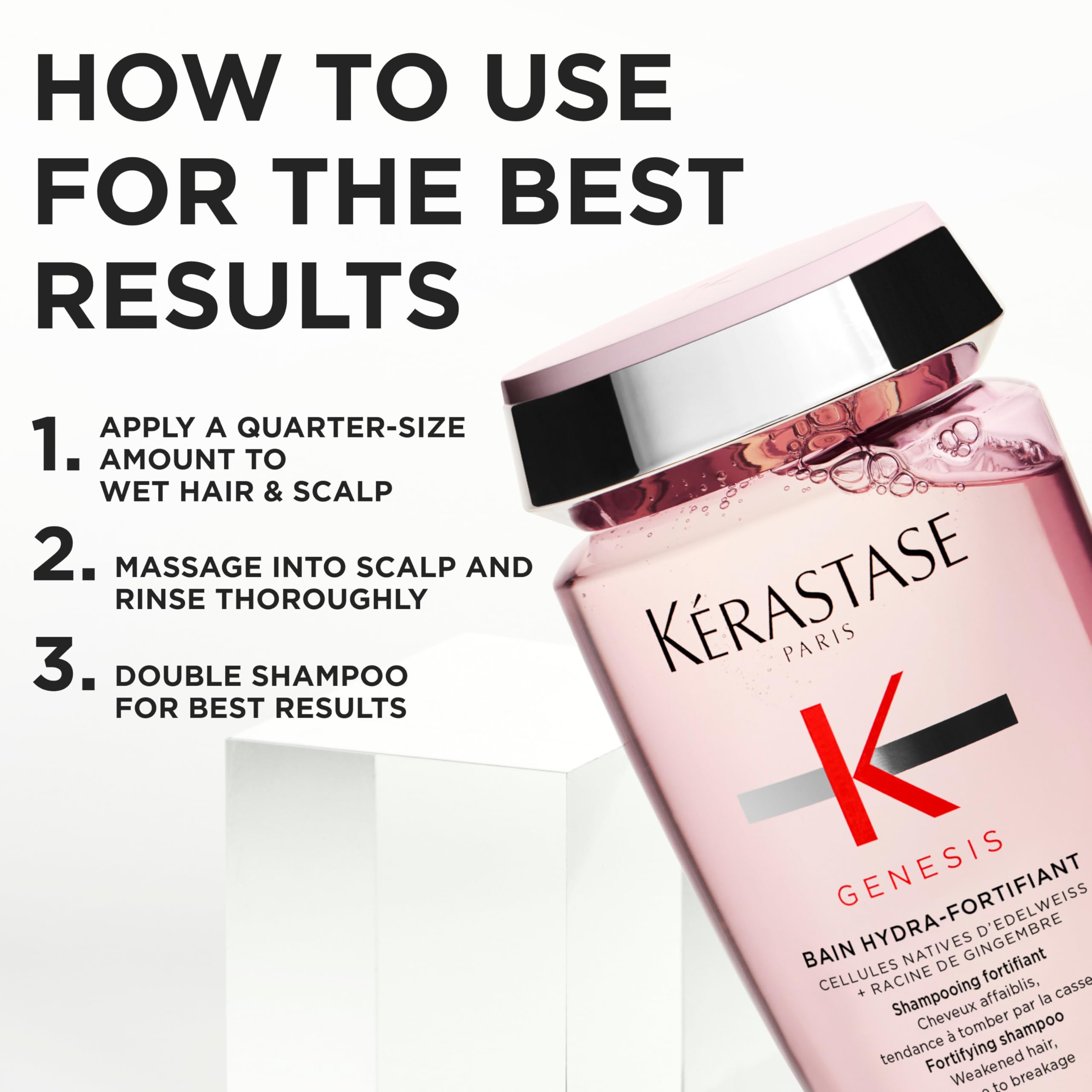 K'erastase Genesis, Nourishing and Fortifying Blow-dry Spray Cream, For Weakened Hair, With Ginger Root and Edelweiss Flower, Defence Thermique, 150 ml - Damaged Box
