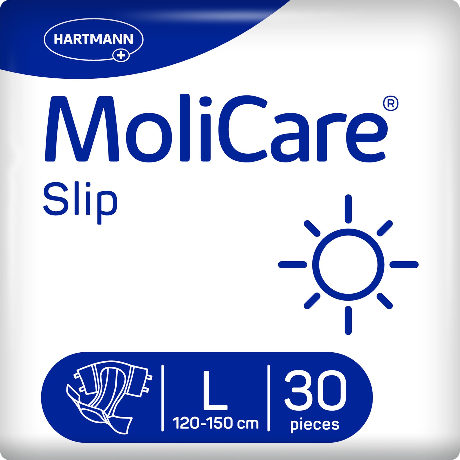 MoliCare Slip Night Adult Nappies - Large, 35-59" (120-150cm) - Severe Incontinence Pads - 30 Pack - Damaged Box