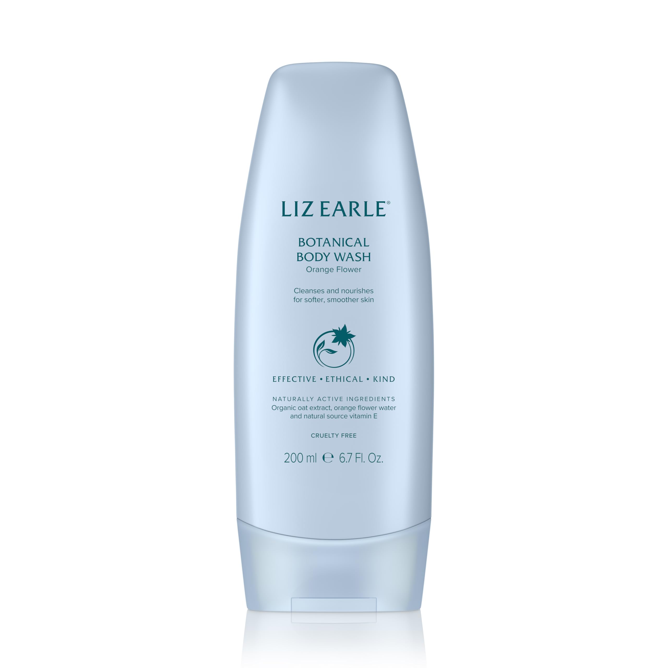 Liz Earle Orange Flower Botanical Body Wash 200ml - Oat, Lavender & Sweet Orange Fruit for All Skin Types