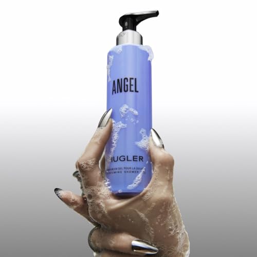 Mugler Angel Perfuming Shower Gel 200ml Women's Luxury Body Wash with Niacinamide and Hyaluronic Acid Celestial Fragrance Creamy Mousse - Damaged Box