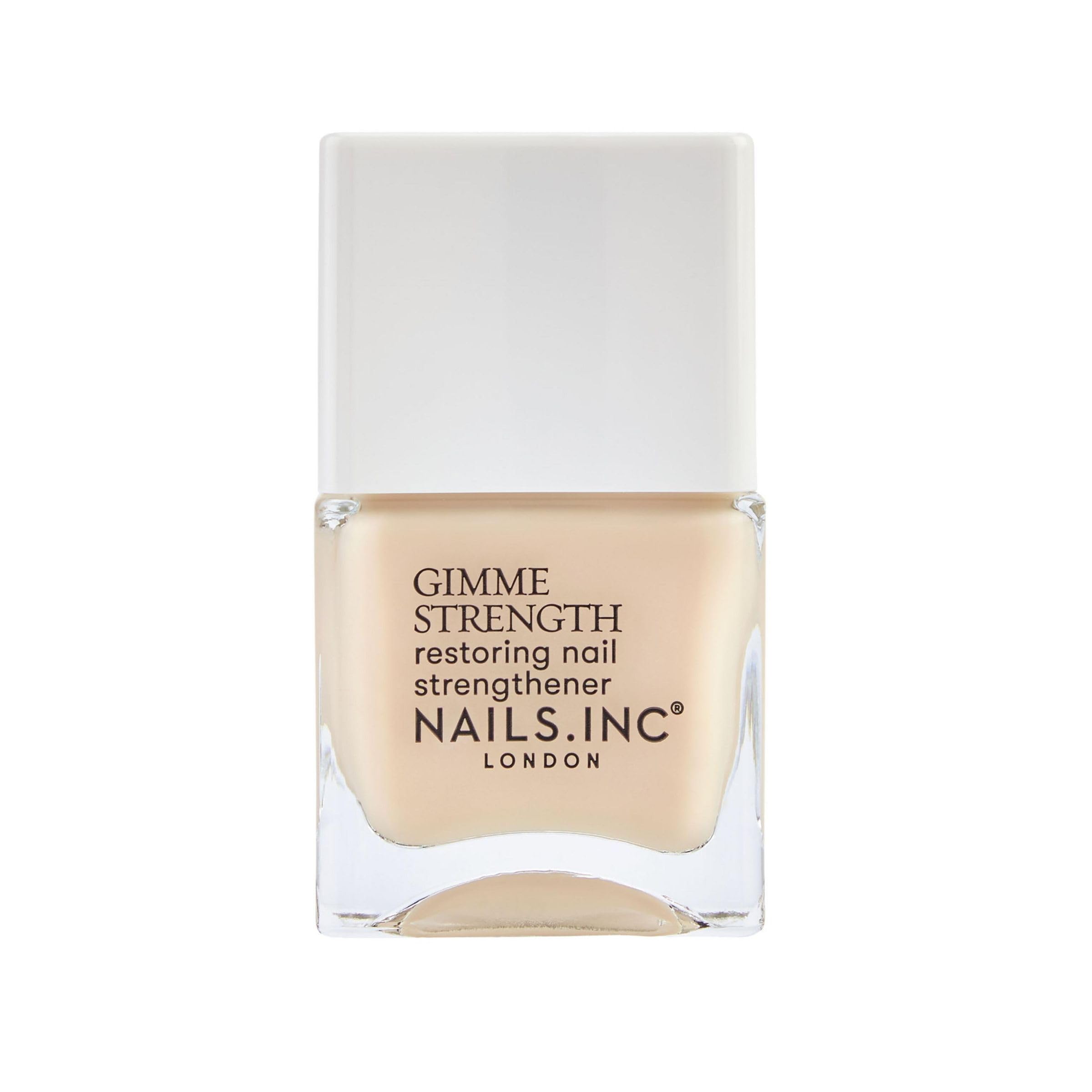 Nails Inc Gimme Strength Nail Treatment - Restoring Strengthener - Vegan Collagen - Shimmering Nail Highlighter - 14ml - Damaged Box
