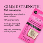 Nails Inc Gimme Strength Nail Treatment - Restoring Strengthener - Vegan Collagen - Shimmering Nail Highlighter - 14ml - Damaged Box