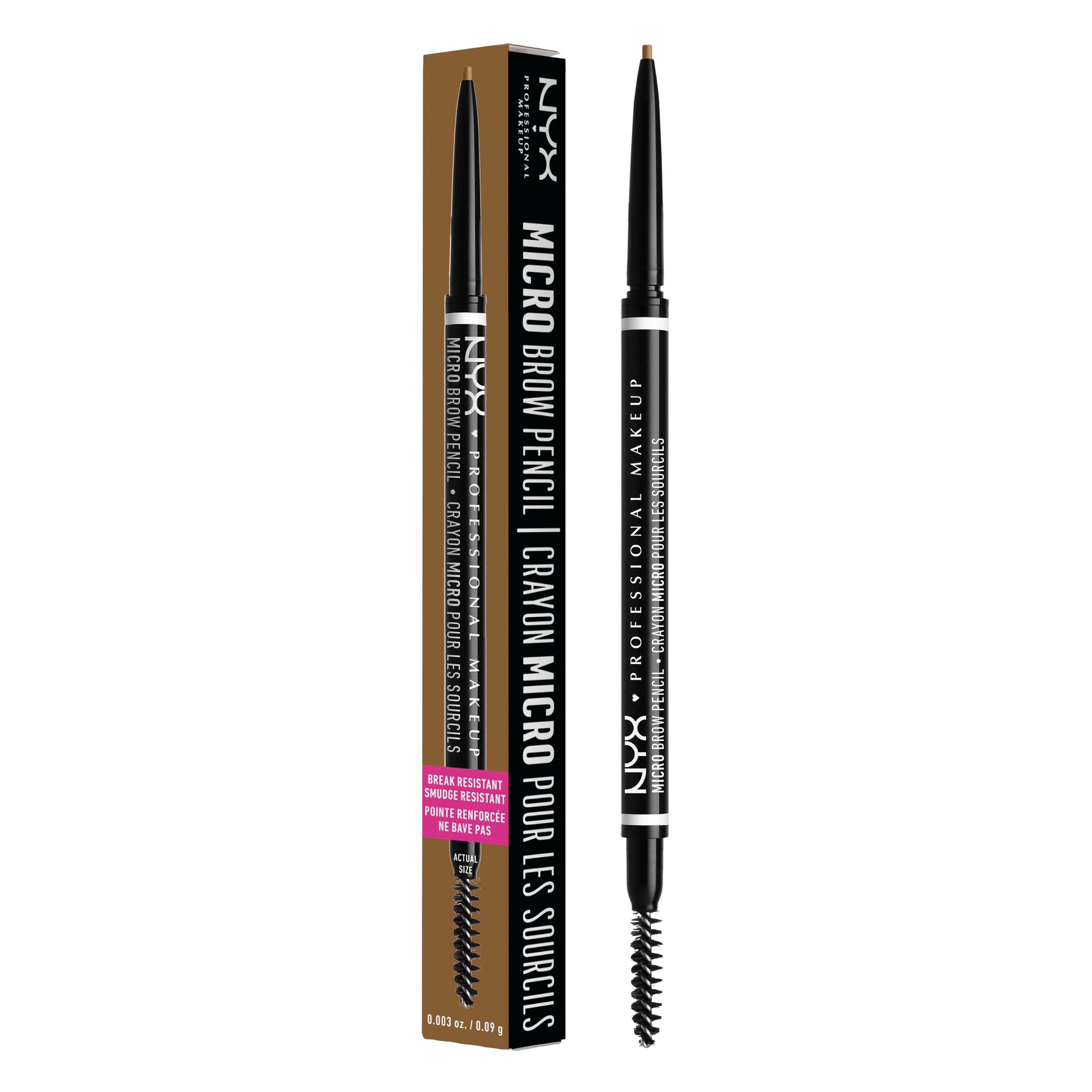 NYX Professional Makeup Micro Brow Pencil - Dual Ended Ultrafine - Blonde - Vegan Formula - Mechanical Brow Tool & Spoolie - Damaged Box