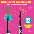 NYX Professional Makeup Micro Brow Pencil - Dual Ended Ultrafine - Blonde - Vegan Formula - Mechanical Brow Tool & Spoolie - Damaged Box