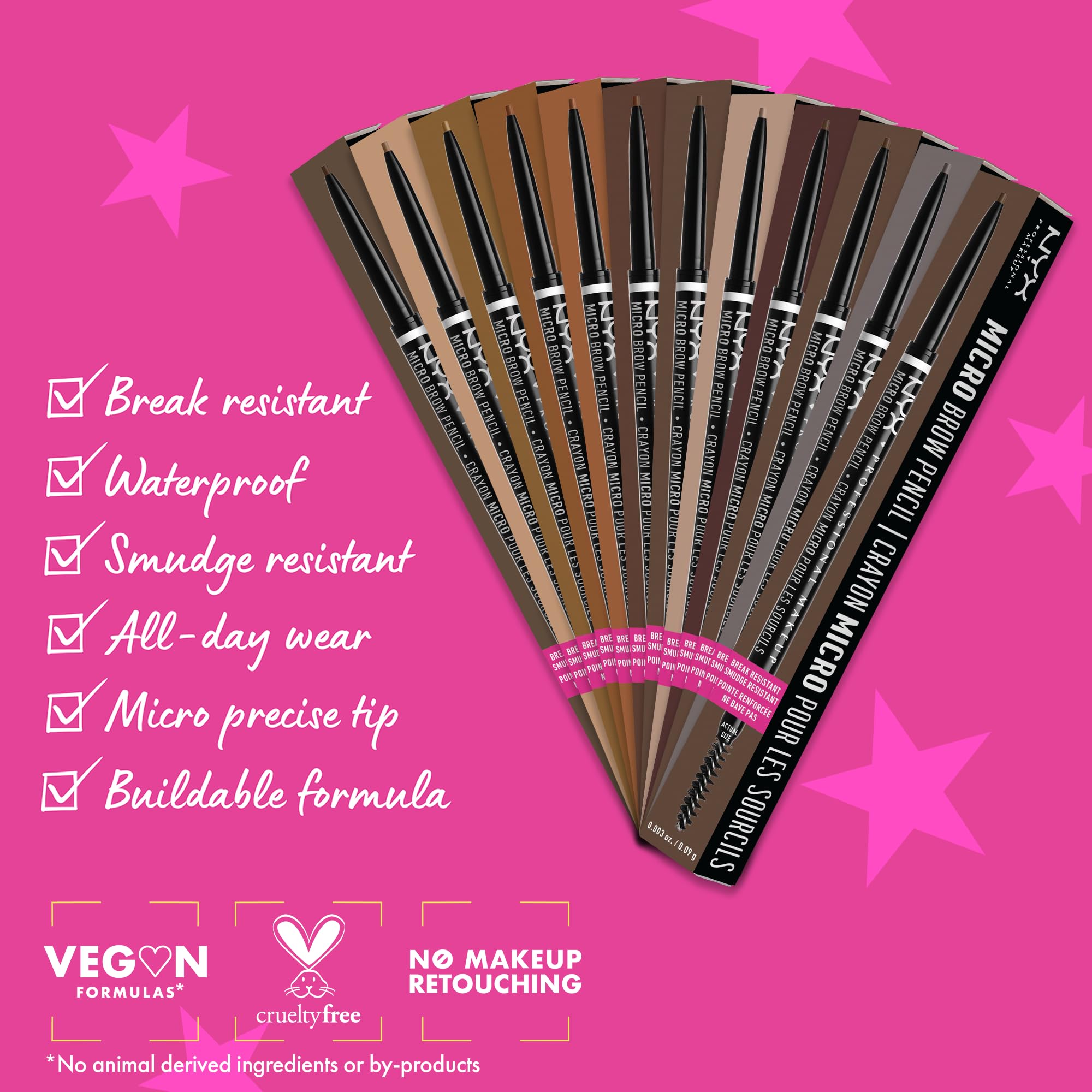 NYX Professional Makeup Micro Brow Pencil - Dual Ended Ultrafine - Blonde - Vegan Formula - Mechanical Brow Tool & Spoolie - Damaged Box