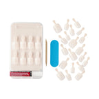 KISS Salon Acrylic French Nude Collection Fake Nails - Real Short Length, 28 False Nails with Glue & File - Damaged Box