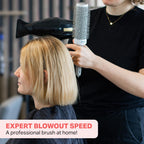 Olivia Garden Expert Blowout Speed - White & Grey - 45 - Ceramic Coated Round Brush with Extra Long Barrel for 25% Faster Blowouts