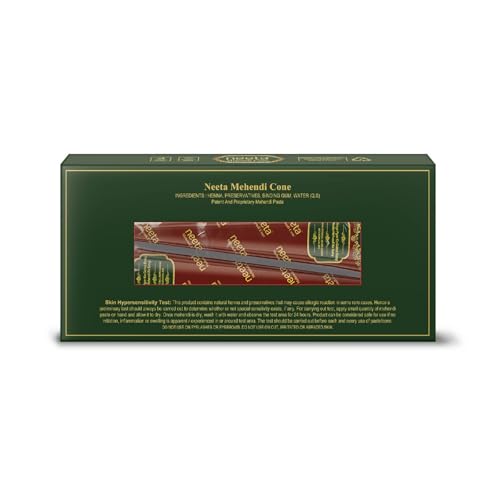 Neeta Henna Cones 4 Pack - Natural Mehndi for Temporary Tattoos, Body Art, Traditional Designs - Damaged Box