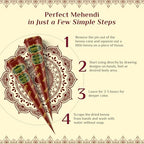 Neeta Henna Cones 4 Pack - Natural Mehndi for Temporary Tattoos, Body Art, Traditional Designs - Damaged Box