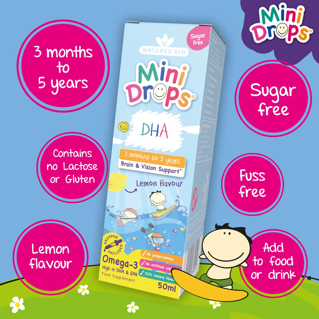 Natures Aid Mini Drops Vitamin E Skincare Oil 30ml — Daily Spray for Babies, Kids & Toddlers — Sensitive Skin Support - BBE 05/2026