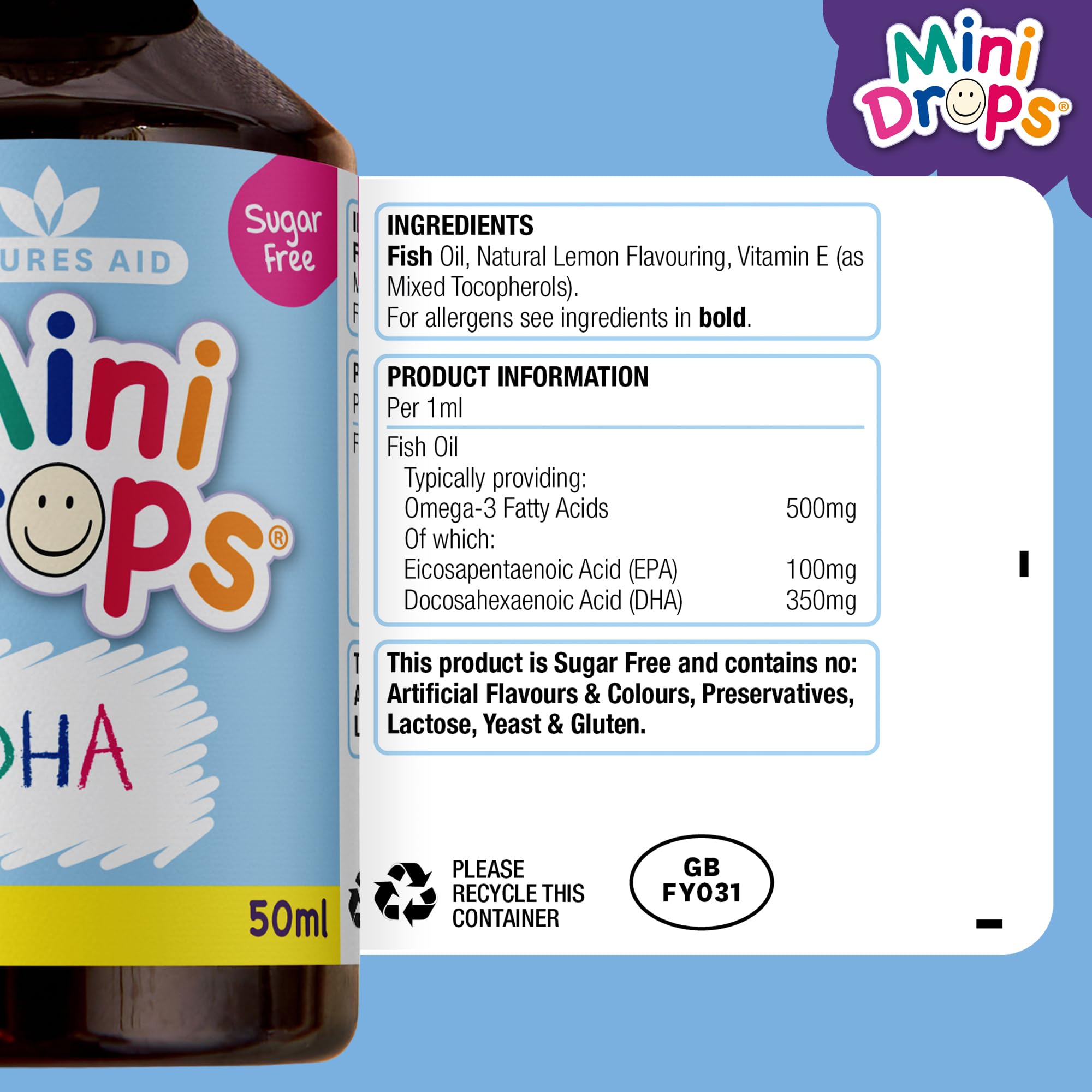 Natures Aid Mini Drops Vitamin E Skincare Oil 30ml — Daily Spray for Babies, Kids & Toddlers — Sensitive Skin Support - BBE 05/2026