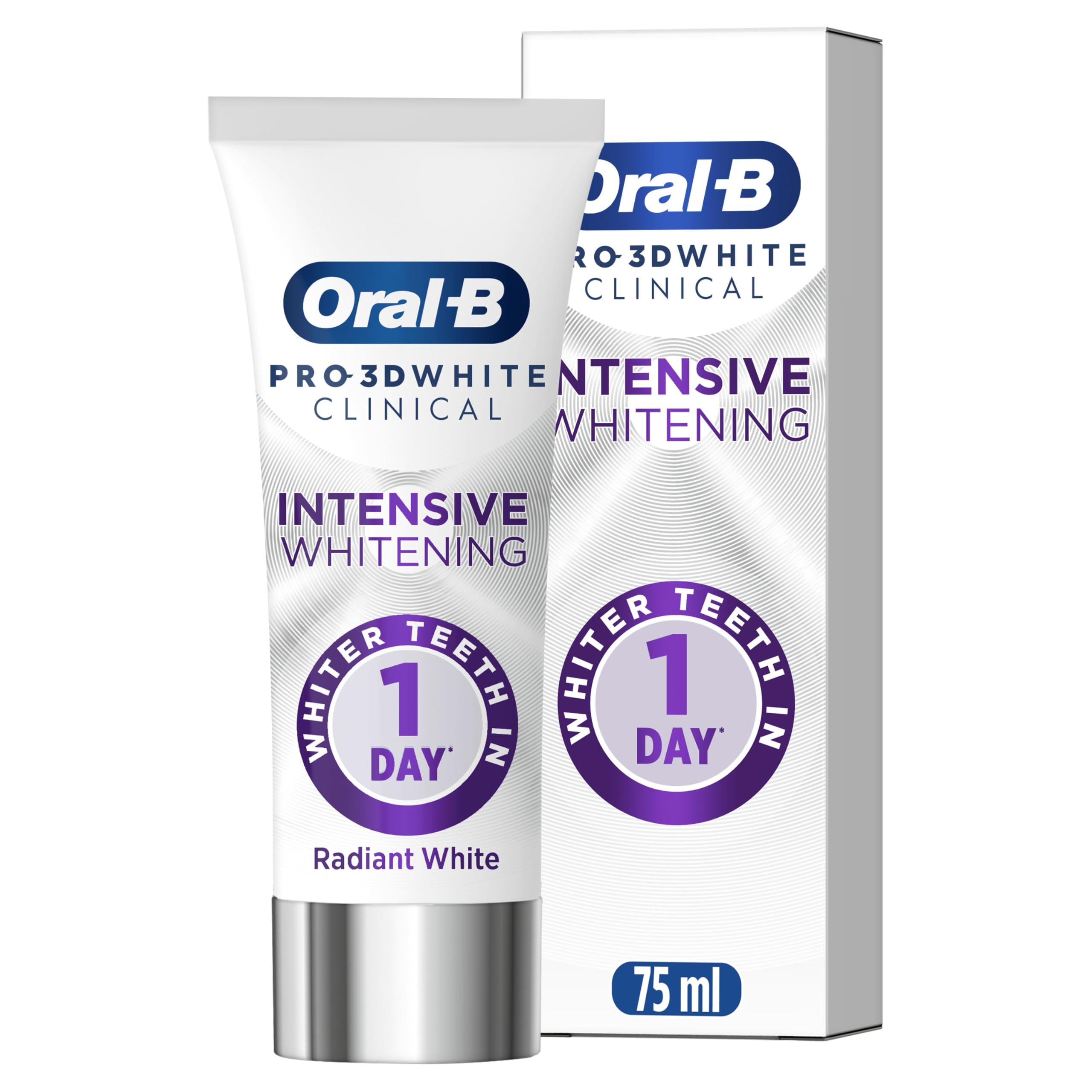 Oral-B Pro-3D White Clinical Intensive Whitening Toothpaste - Radiant White 75ml Tube - Damaged Box