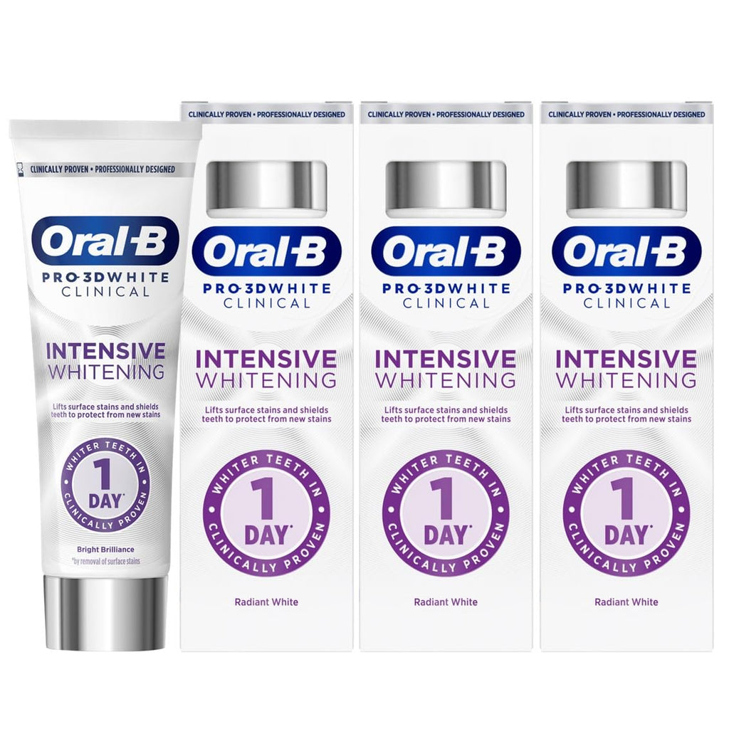 Oral-B Pro-3D White Clinical Intensive Whitening Toothpaste - Radiant White 75ml Tube - Damaged Box