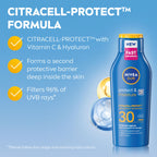 NIVEA SUN Protect & Moisture Sun Cream Lotion SPF 30 400ml - UVA/UVB Protection, Water-Resistant, No White Cast - Like New