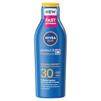 NIVEA SUN Protect & Moisture Sun Cream Lotion SPF 30 400ml - UVA/UVB Protection, Water-Resistant, No White Cast - Like New