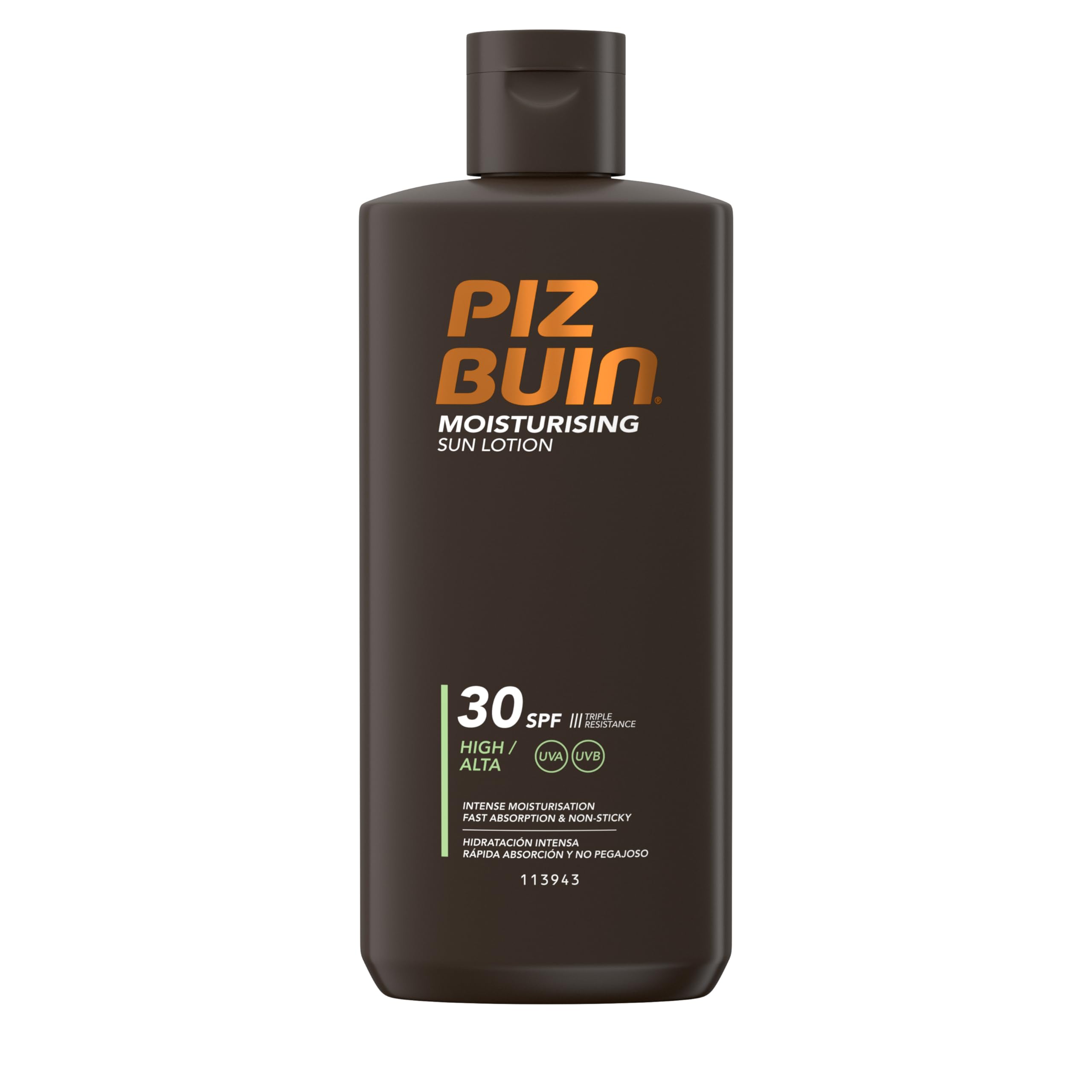 Piz Buin Moisturising Sun Lotion SPF 30 200ml — UVA/UVB Protection Sunscreen with Glycerin & Feverfew