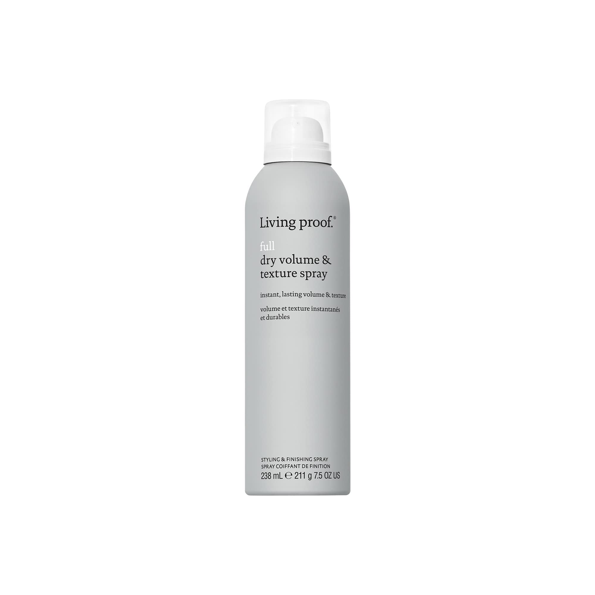 Living Proof Full Dry Volume & Texture Spray - Weightless Buildable Volume & Texture for Fine/Flat Hair - Heat Protection up to 210 ^0C - Vegan, Silicone- & Paraben-Free - Damaged Box