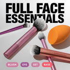 Real Techniques Everyday Essentials + Makeup Sponge Kit for foundation, blush, bronzer, eyeshadow, powder, synthetic, cruelty-free tools and blender for flawless looks, 5 Piece Set