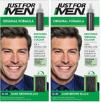 Just for Men Original Formula Hair Dye - Dark Brown Black H45 - Restores Natural Colour - Damaged Box