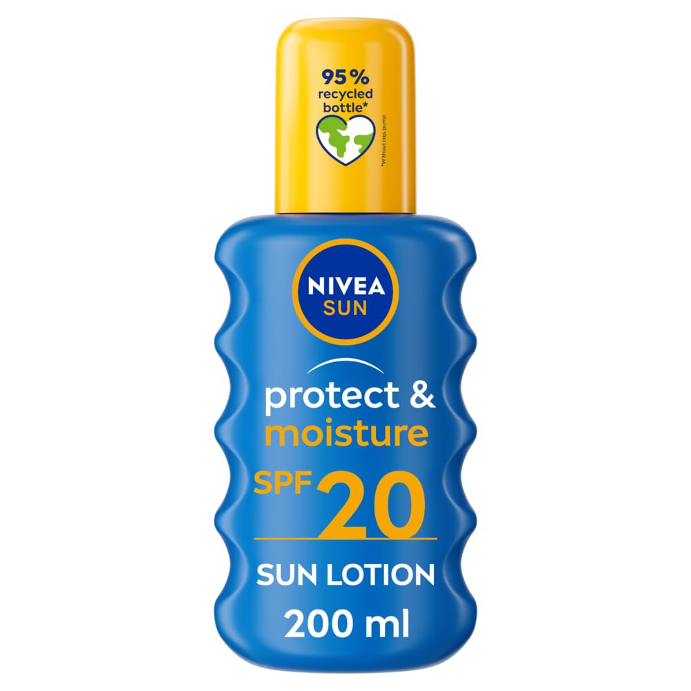NIVEA SUN Protect & Moisture Sun Spray SPF 30 - 200ml Moisturising Suncream - UVA UVB Protection, No White Cast