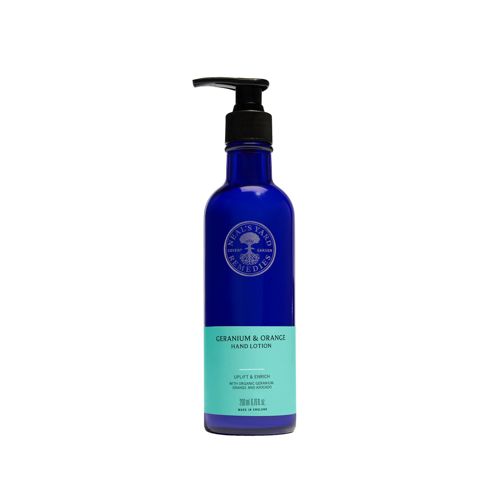 Neal's Yard Remedies Geranium & Orange Hand Lotion, Hand Cream with Geranium and Orange Essential Oils, Vegan & Cruelty-Free, 200ml - Damaged Box