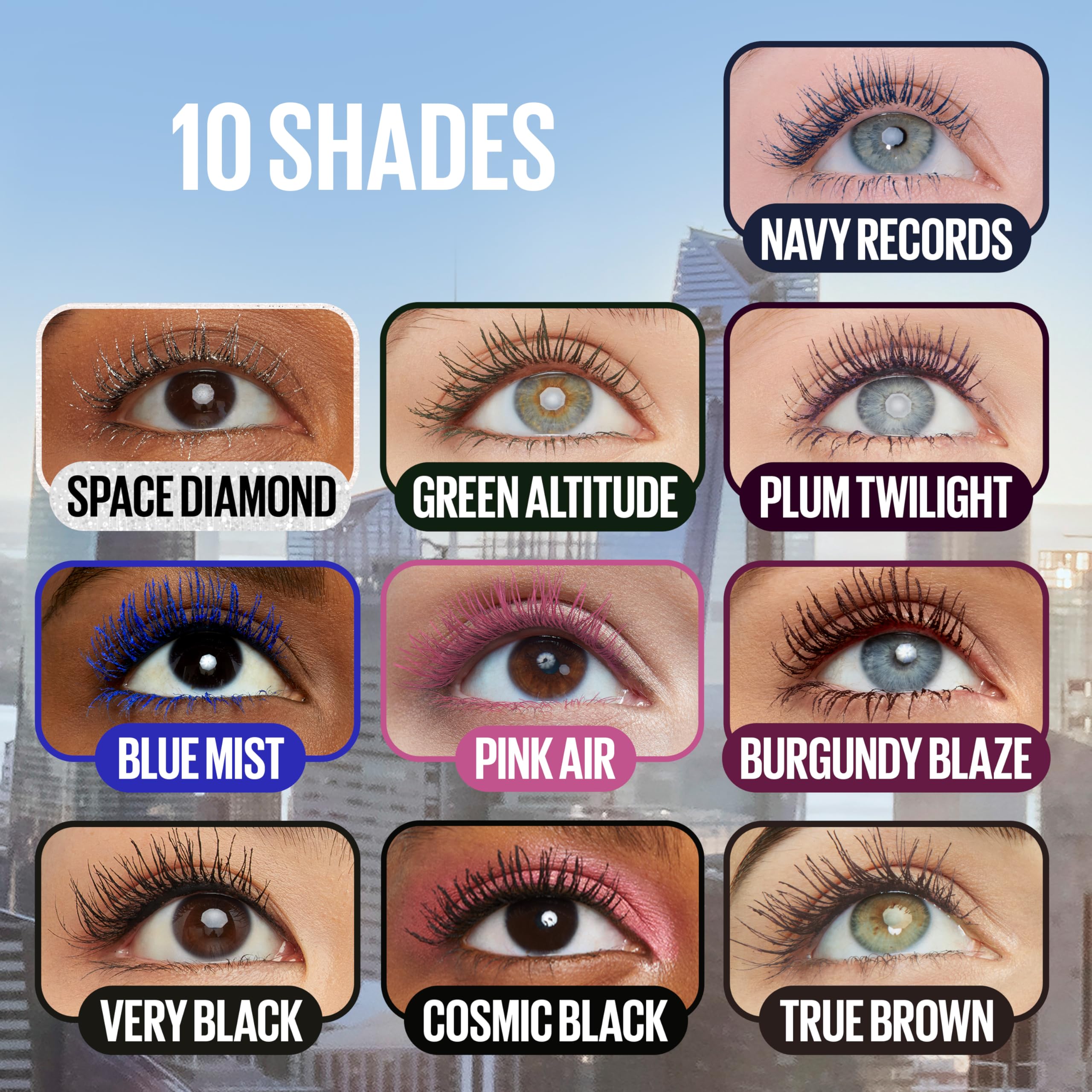 Maybelline Lash Sensational Sky High Mascara - Cosmic Black - Volumizing Thickening Lengthening Washable with Bamboo Extract