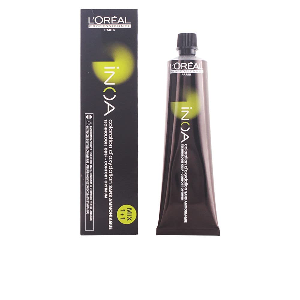 L'Oreal INOA Hair Colour 6.1 Dark Ash Blonde 60ml Permanent Ammonia-Free Professional Dye - Damaged Box