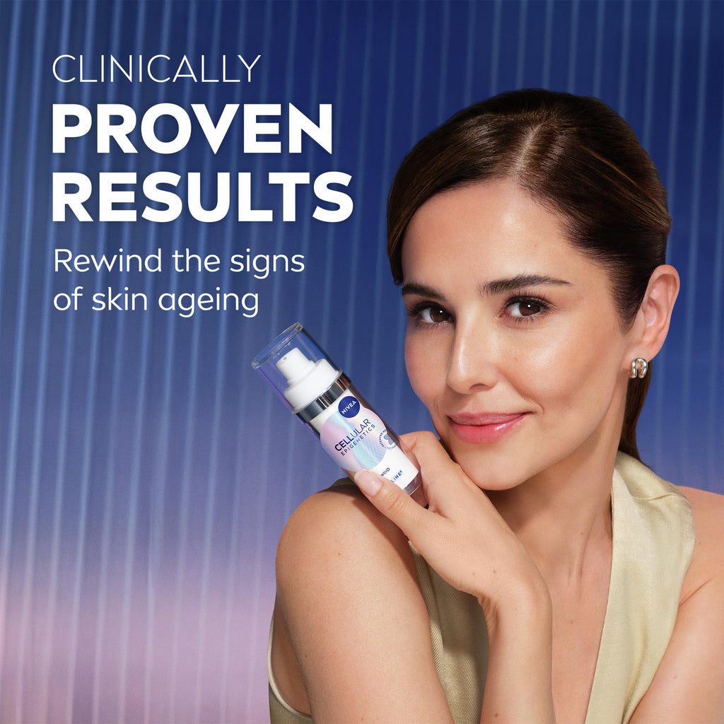 NIVEA CELLULAR Epigenetics Age Rewind Face Serum, 30ml Anti-Wrinkle Hyaluronic Acid Serum for Firmer Skin - Damaged Box