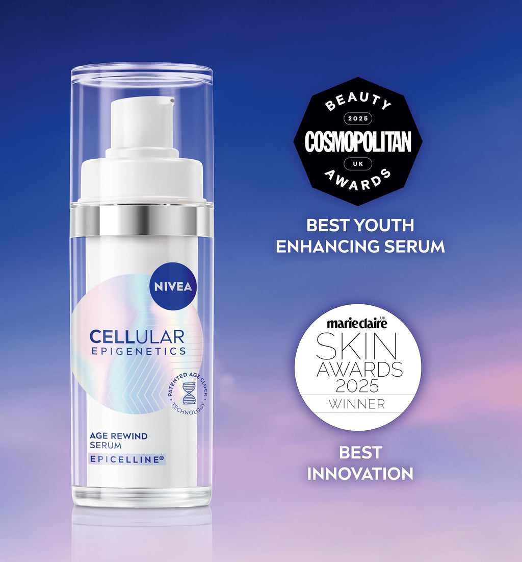NIVEA CELLULAR Epigenetics Age Rewind Face Serum, 30ml Anti-Wrinkle Hyaluronic Acid Serum for Firmer Skin - Damaged Box