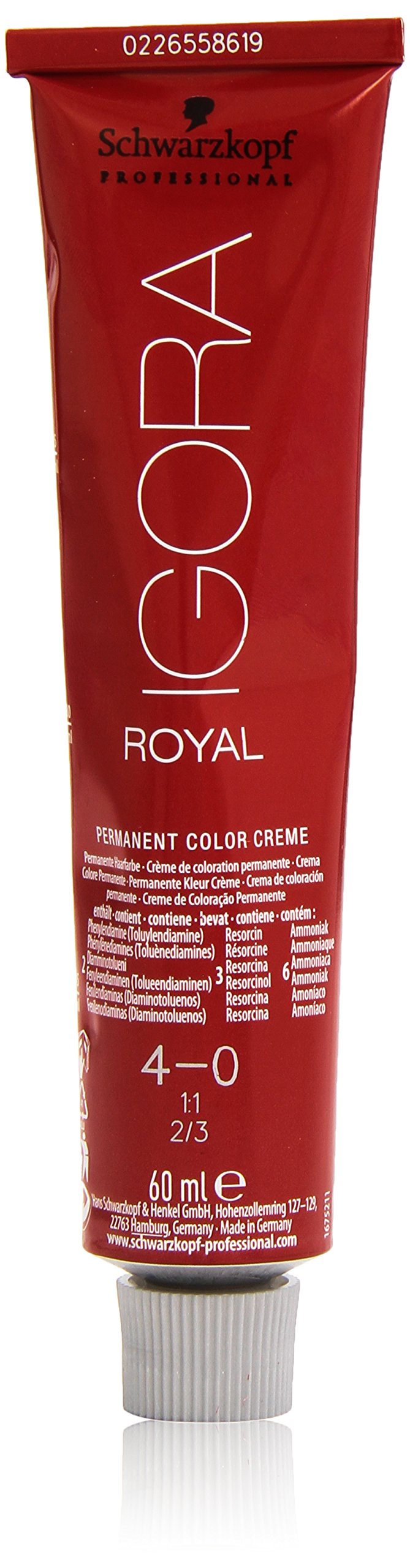 Schwarzkopf Igora Royal Permanent Hair Colour 4-0 Medium Brown 60ml - Damaged Box