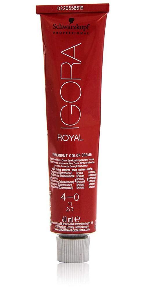 Schwarzkopf Igora Royal Permanent Hair Colour 4-0 Medium Brown 60ml - Damaged Box