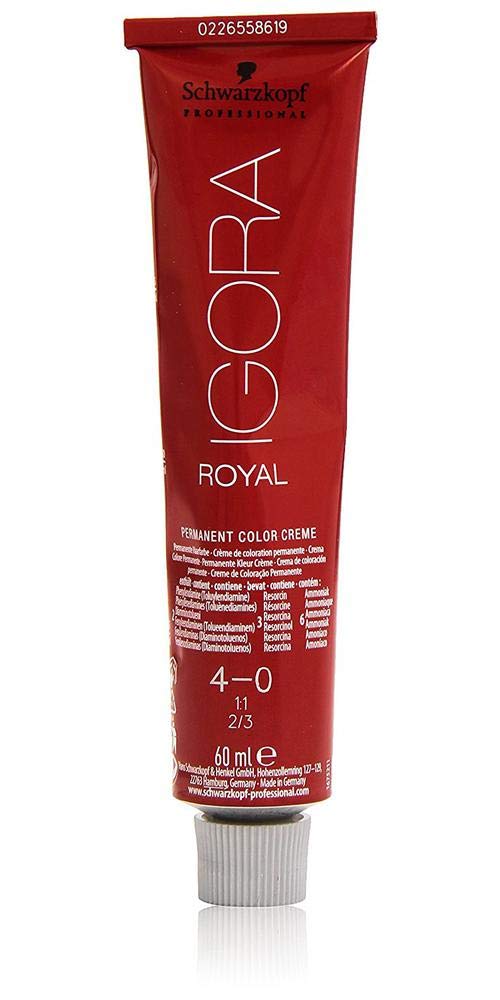Schwarzkopf Igora Royal Permanent Hair Colour 4-0 Medium Brown 60ml - Damaged Box