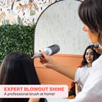 Olivia Garden Expert Blowout Shine - White & Grey - 45 - Ceramic Coated Round Brush for Smooth Blowout, Frizz-Free Hair & Radiant Shine