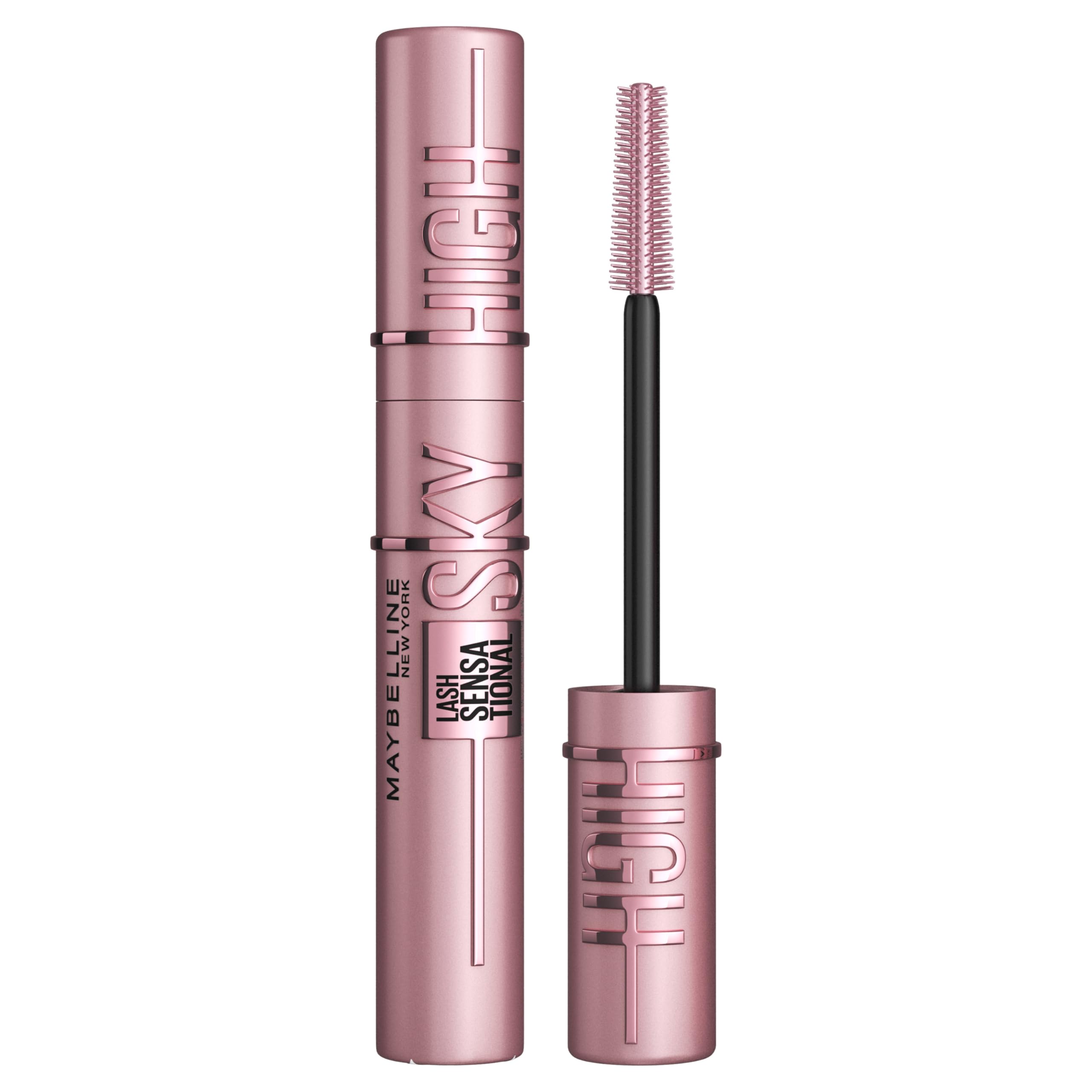 Maybelline Lash Sensational Sky High Mascara - Volumizing, Lengthening, Thickening - Flake-Free Washable Black Mascara with Bamboo Extract - Damaged Box