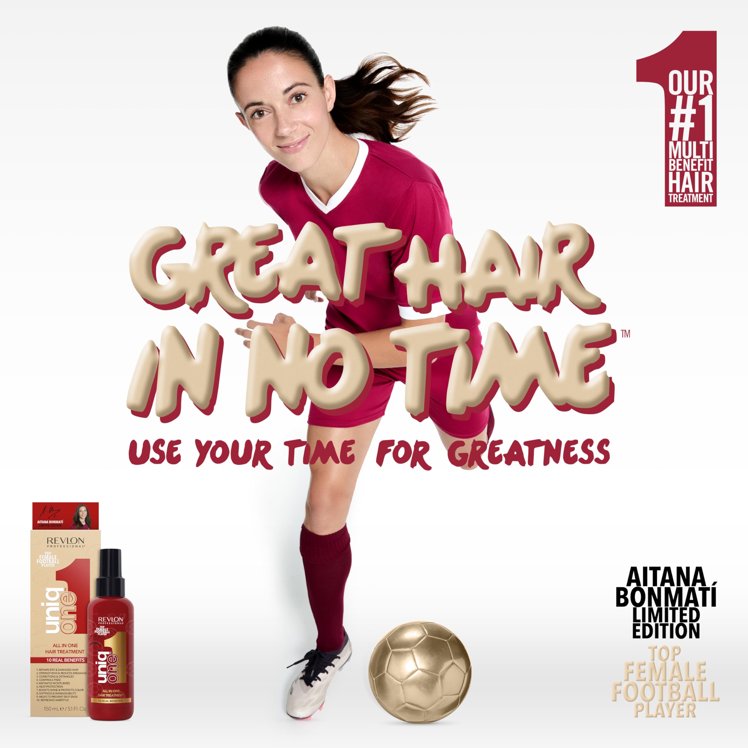 Revlon Professional UniqOne Aitana Bonmat'i Limited Edition Hair Treatment, Multi-Benefit Leave-In Hair Treatment, 150ml - Damaged Box