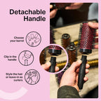Olivia Garden Multibrush Travel Kit - 4-in-1 Round Brush Set with Interchangeable Barrels - Sizes 25, 35, 45, 55 - Perfect for Great Blowouts & On-the-Go Styling - Damaged Box