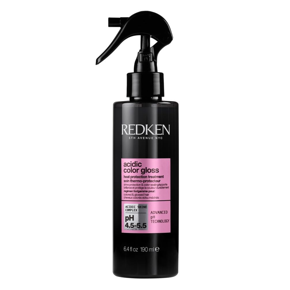 Redken Acidic Color Gloss Heat Protection Treatment, Leave-In Spray For Colour Treated Hair, Up To 230 Degrees Heat Protection, Acidic Shine Complex, 190ml