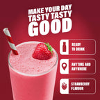 SlimFast Strawberry Meal Replacement Shake 6 x 325ml Bottles - 204 Cals, 15g Protein, 23 Vitamins & Minerals, No Added Sugar - Damaged Box - BBE 12/2026