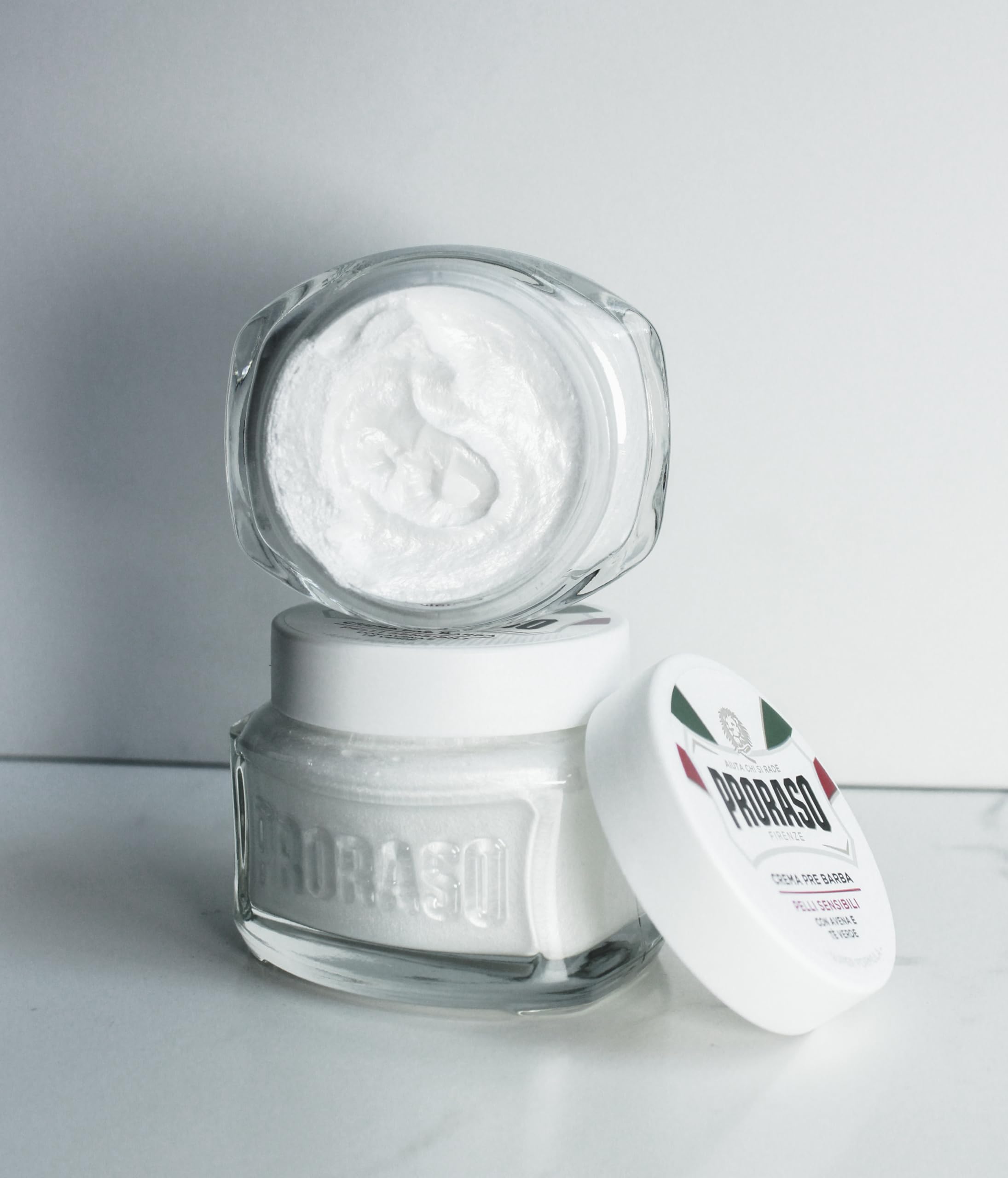 Proraso Pre Shave Cream, 100ml, Sensitive Skin with Oat & Green Tea, Men's Shaving Cream, Made in Italy - Damaged Box