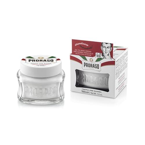 Proraso Pre Shave Cream, 100ml, Sensitive Skin with Oat & Green Tea, Men's Shaving Cream, Made in Italy - Damaged Box