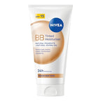 NIVEA BB Tinted Moisturiser SPF 15 Medium 50ml - 24H Hydrating BB Cream with Jojoba Oil for Even Skin Tone - Damaged Box
