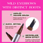 Magic Liquid Eyebrow Pen & Angled Brush Pencil - Waterproof, Long-Lasting, 03 Espresso for Natural Full Brows - Damaged Box
