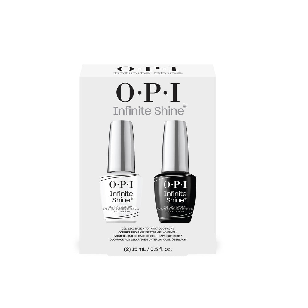 OPI Infinite Shine Nail Polish Base & Top Coat Duo Pack - Intense Shine & Nail Polish Protection - with OPI Pro-Wide Brush (2x15ml) - Damaged Box