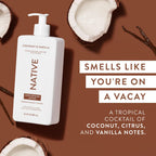 Native Body Lotion for Men & Women - Silicone & Dye Free - Coconut & Vanilla Scented Hand Lotion + Body Moisturizer for Dry Skin - Naturally Derived with Shea Butter & Glycerine (487ml)