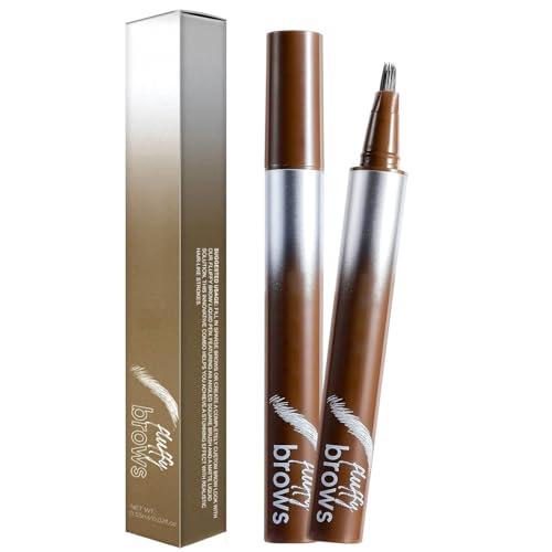 Magic Liquid Eyebrow Pen & Angled Brush Pencil - Waterproof, Long-Lasting, 03 Espresso for Natural Full Brows - Damaged Box