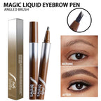 Magic Liquid Eyebrow Pen & Angled Brush Pencil - Waterproof, Long-Lasting, 03 Espresso for Natural Full Brows - Damaged Box