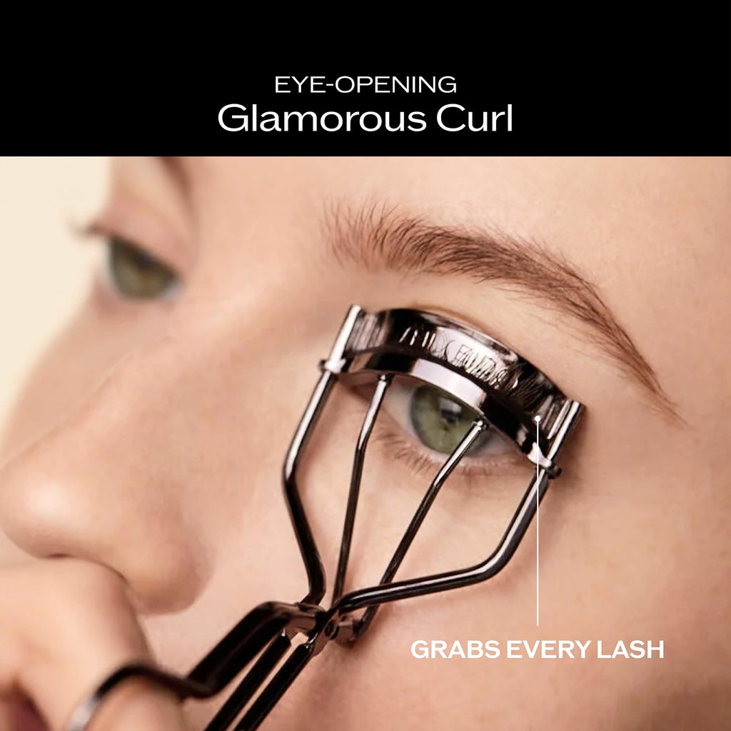 Shiseido Eyelash Curler with Replacement Pad - Professional Eye Makeup Tool for Natural Curl - Silver Metal Lash Curler