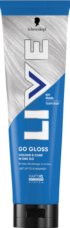 Schwarzkopf LIVE Go Gloss Icy Pearl Colour & Care Hair Glossing - HaptiQ Anti-Damage System, Up to 8 Washes - Damaged Box