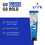 Schwarzkopf LIVE Go Gloss Icy Pearl Colour & Care Hair Glossing - HaptiQ Anti-Damage System, Up to 8 Washes - Damaged Box