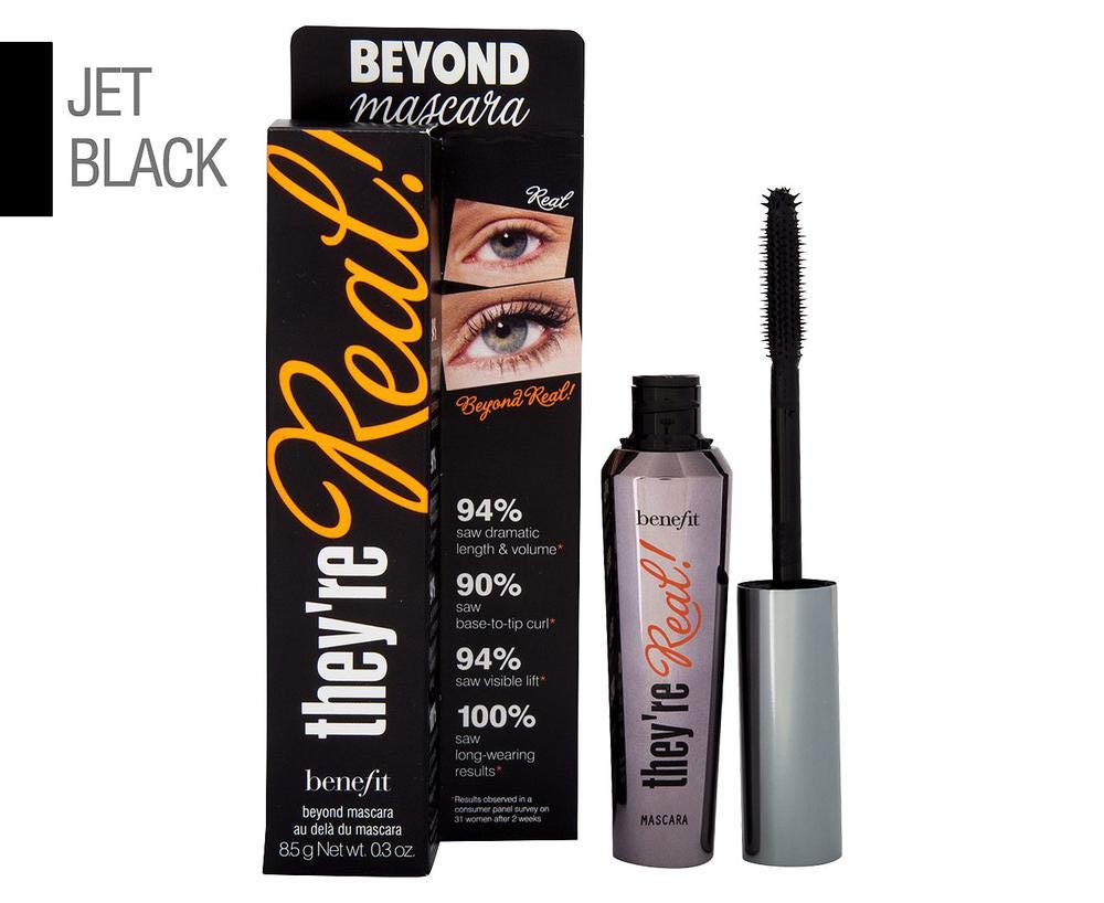Benefit Cosmetics They're Real! Lengthening Mascara 8.5g 0.3oz Jet Black Volumising Long Lasting Eye Makeup - Damaged Box